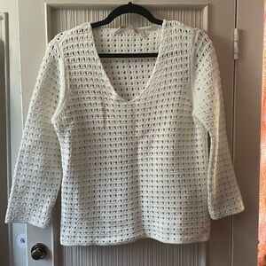 Soft Surroundings White Crochet Sweater